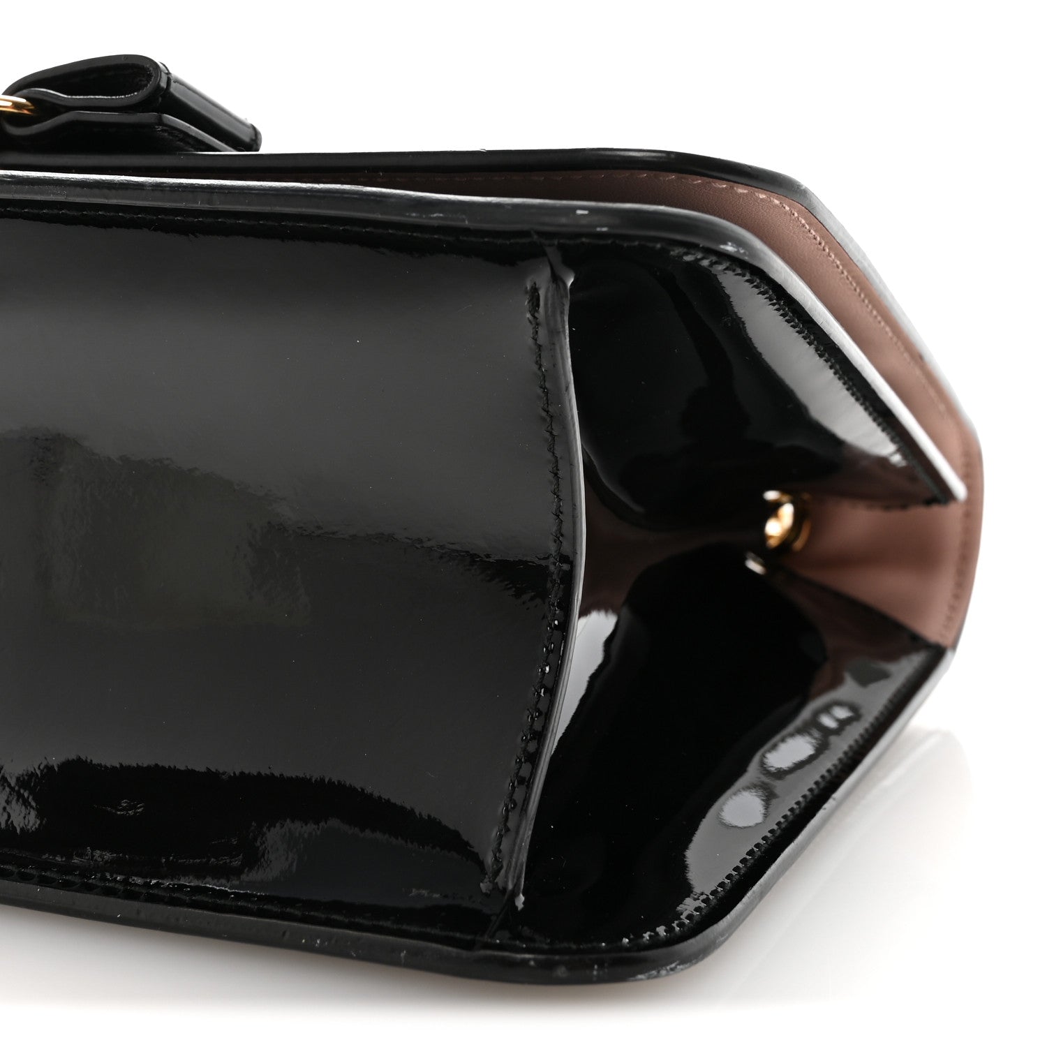 Salvatore Ferragamo Patent  Vara Bow Shoulder Bag Black 9 of 9