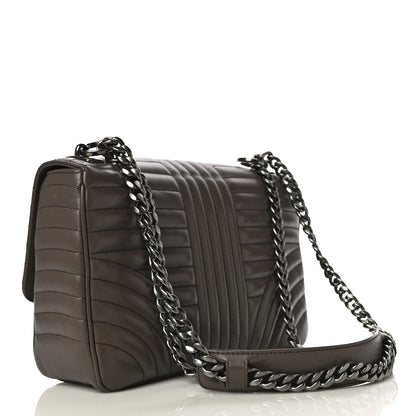 Prada Soft Calfskin Impunture Diagramme Large Chain Flap Shoulder Bag Bambu 2 of 19