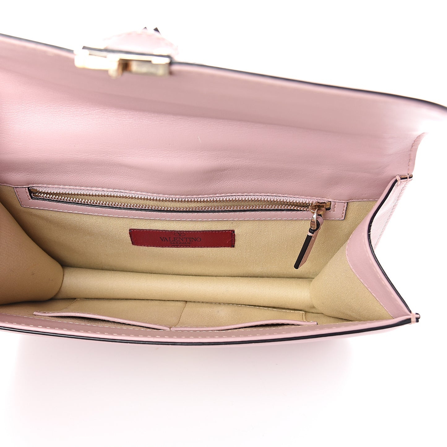 Vitello Medium Glam Lock Rockstud Flap Poudre