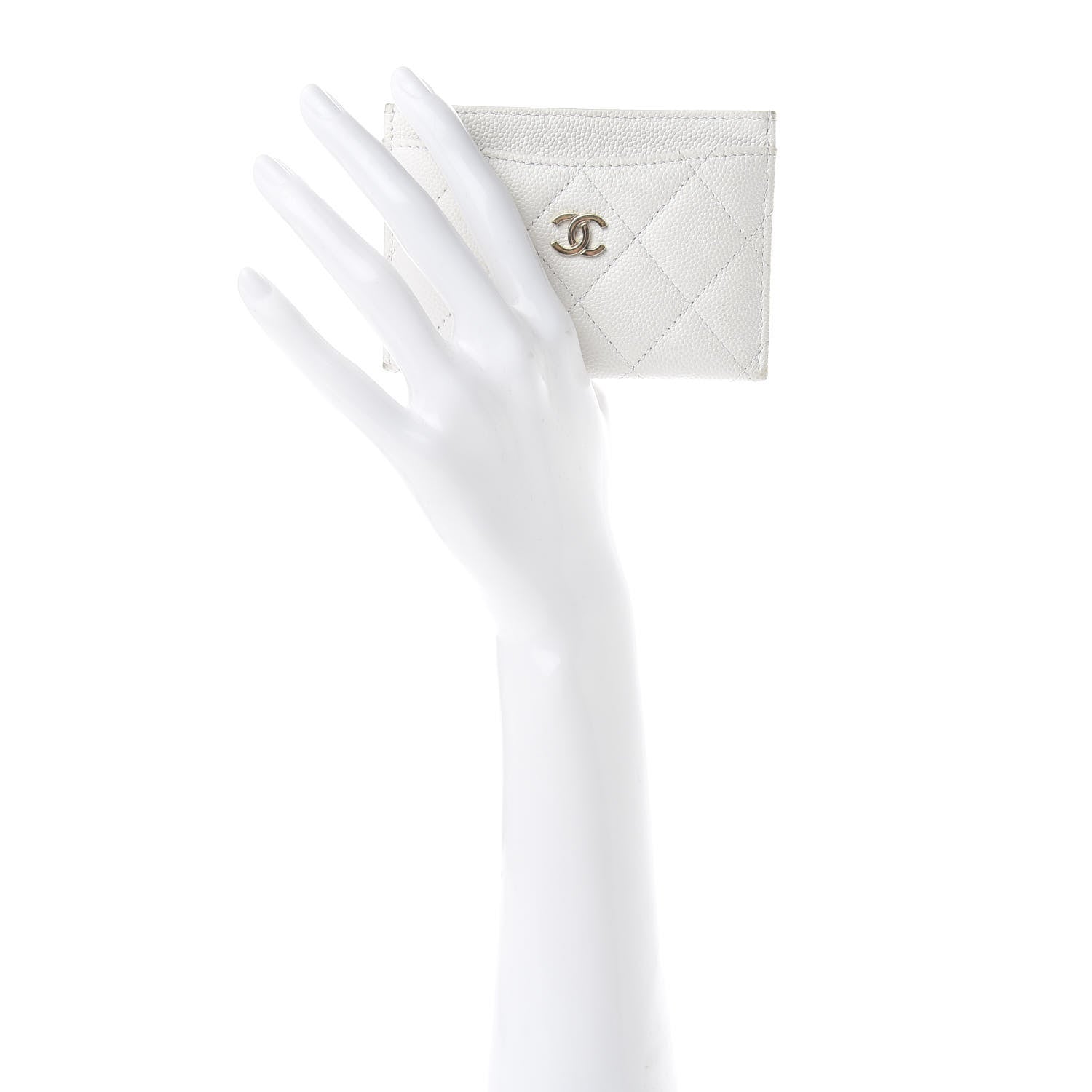 Chanel Caviar Quilted Card Holder White 2 of 11