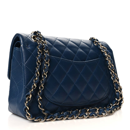 Chanel Caviar Quilted Small Double Flap Blue 3 of 10