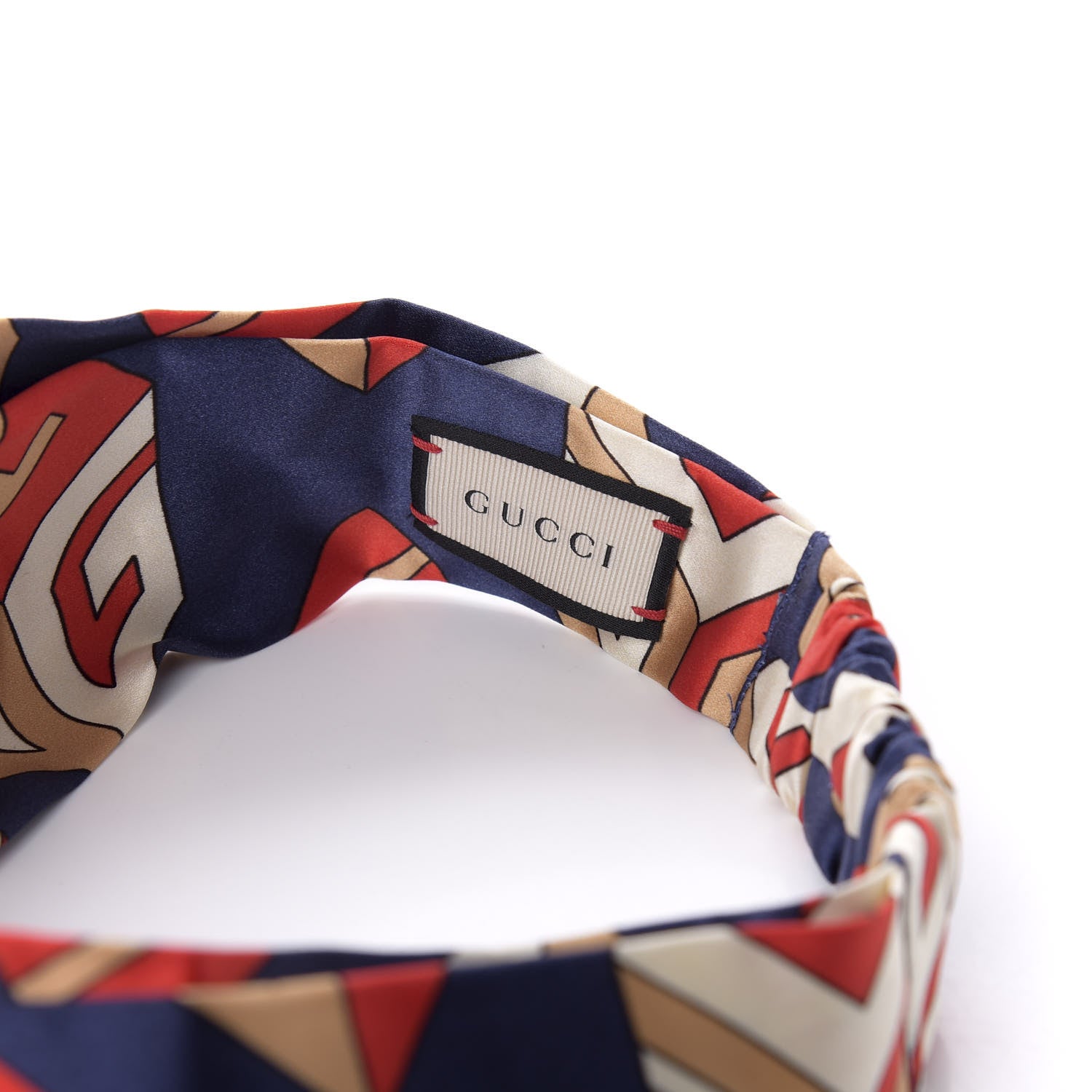 Gucci Silk GG Wallpaper Duchess Headband Royal Blue Red 3 of 4