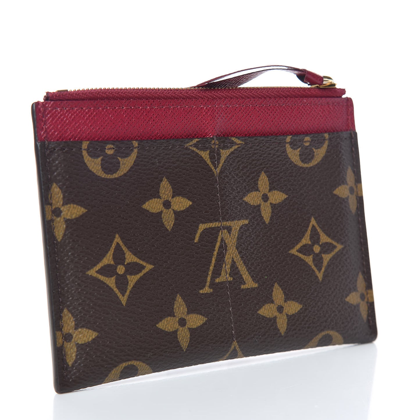 Monogram Zipped Card Holder Fuchsia