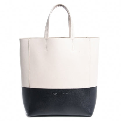Celine Grained Calfskin Small Vertical Bi-Cabas Cream Black 1 of 8