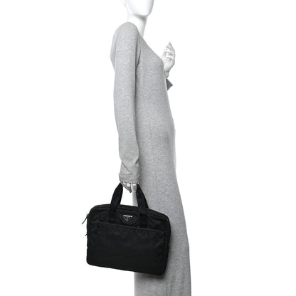 Prada Saffiano Tessuto Nylon Small Briefcase Black 2 of 9