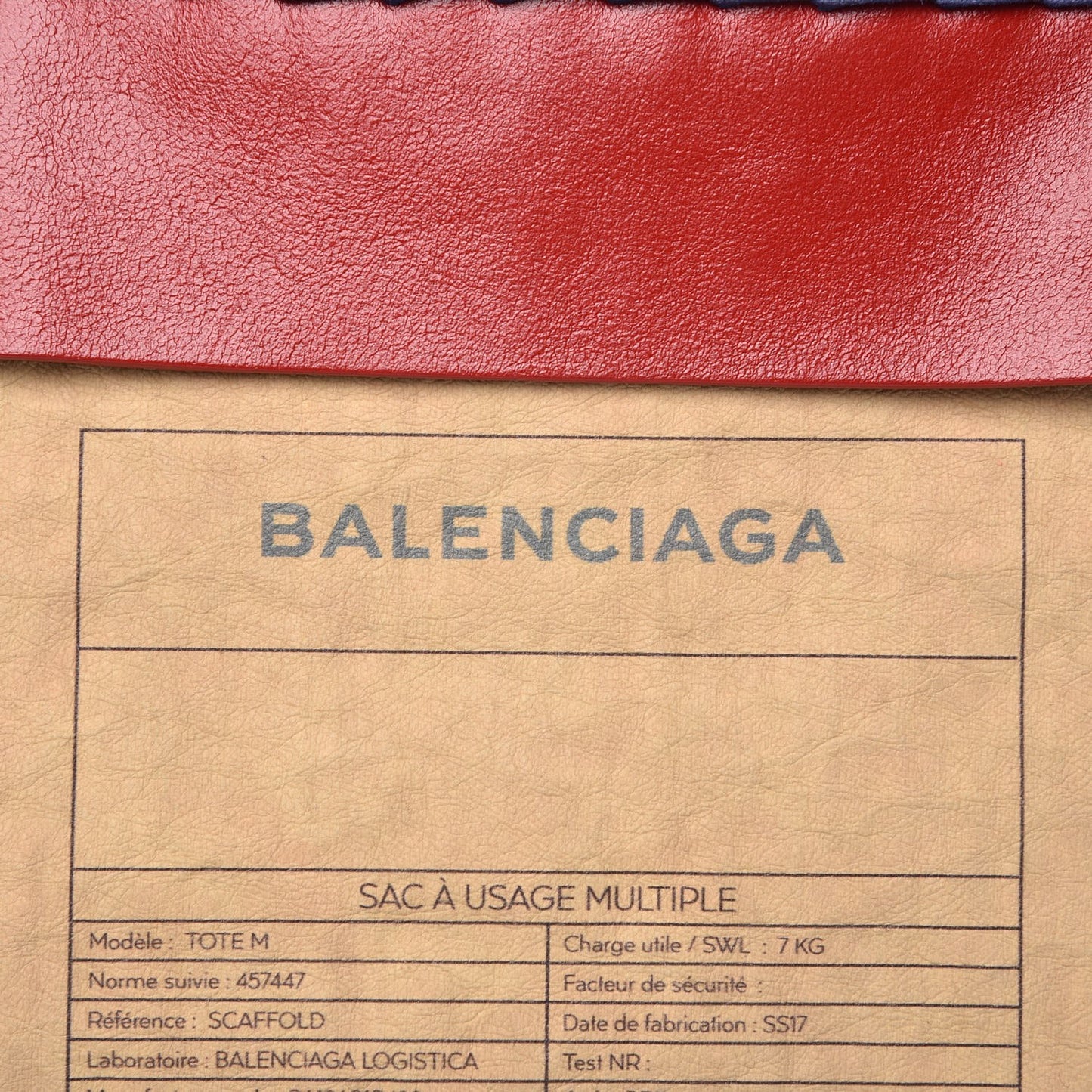 Agneau Arena Medium Scaffold Shopper Tote Red Black