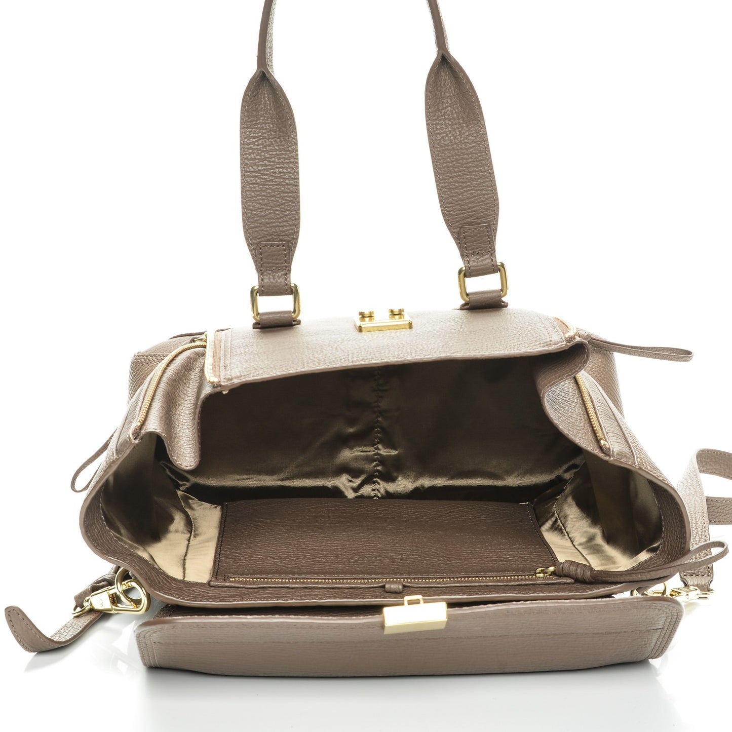 3.1 Textured Calfskin Medium Pashli Satchel Taupe