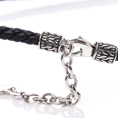 John Hardy Sterling Silver Braided Bamboo Pendant Necklace Black 6 of 6