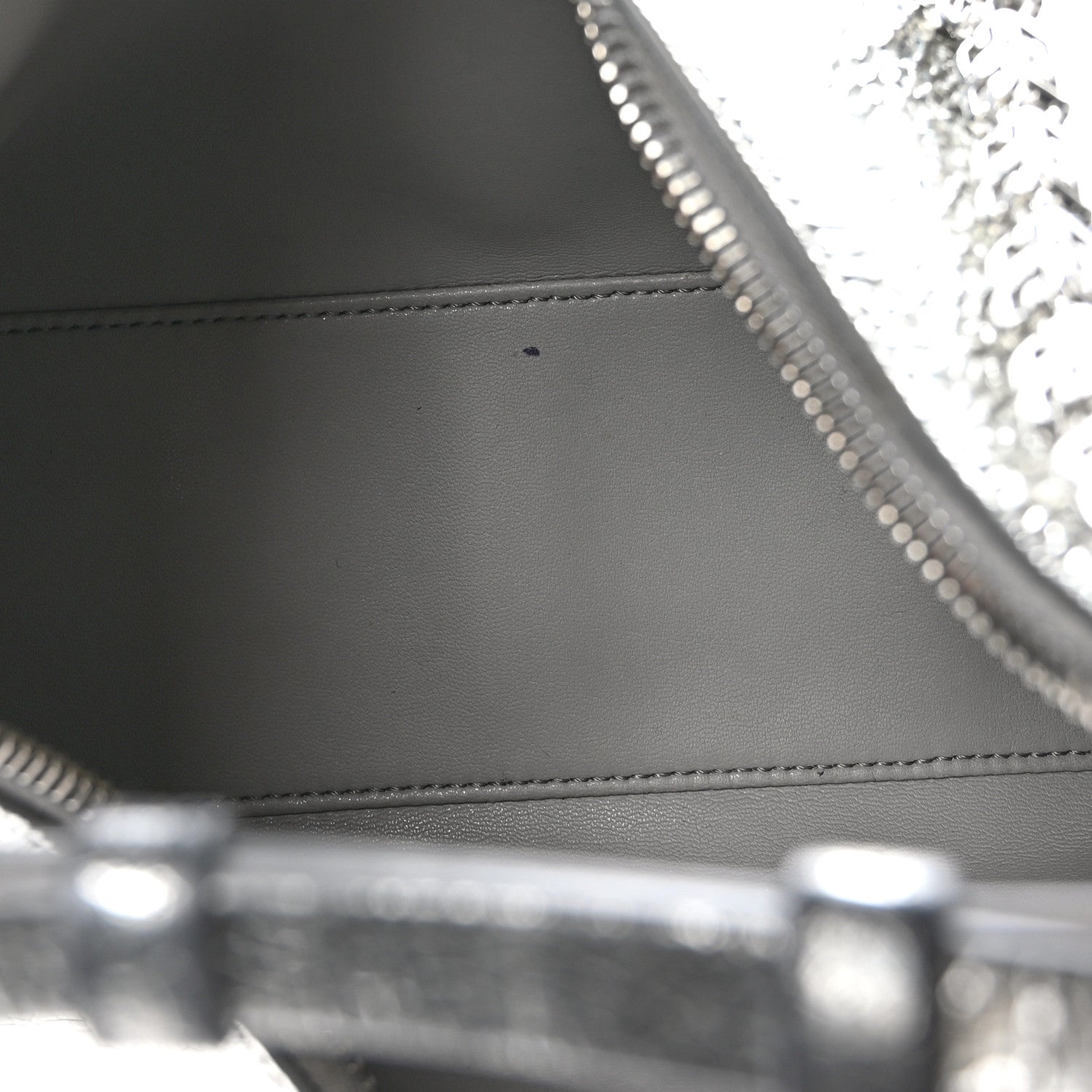 Givenchy Metallic Lambskin Small Moon Cut Out Shoulder Bag Silvery 5 of 11