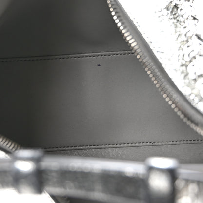 Givenchy Metallic Lambskin Small Moon Cut Out Shoulder Bag Silvery 5 of 11