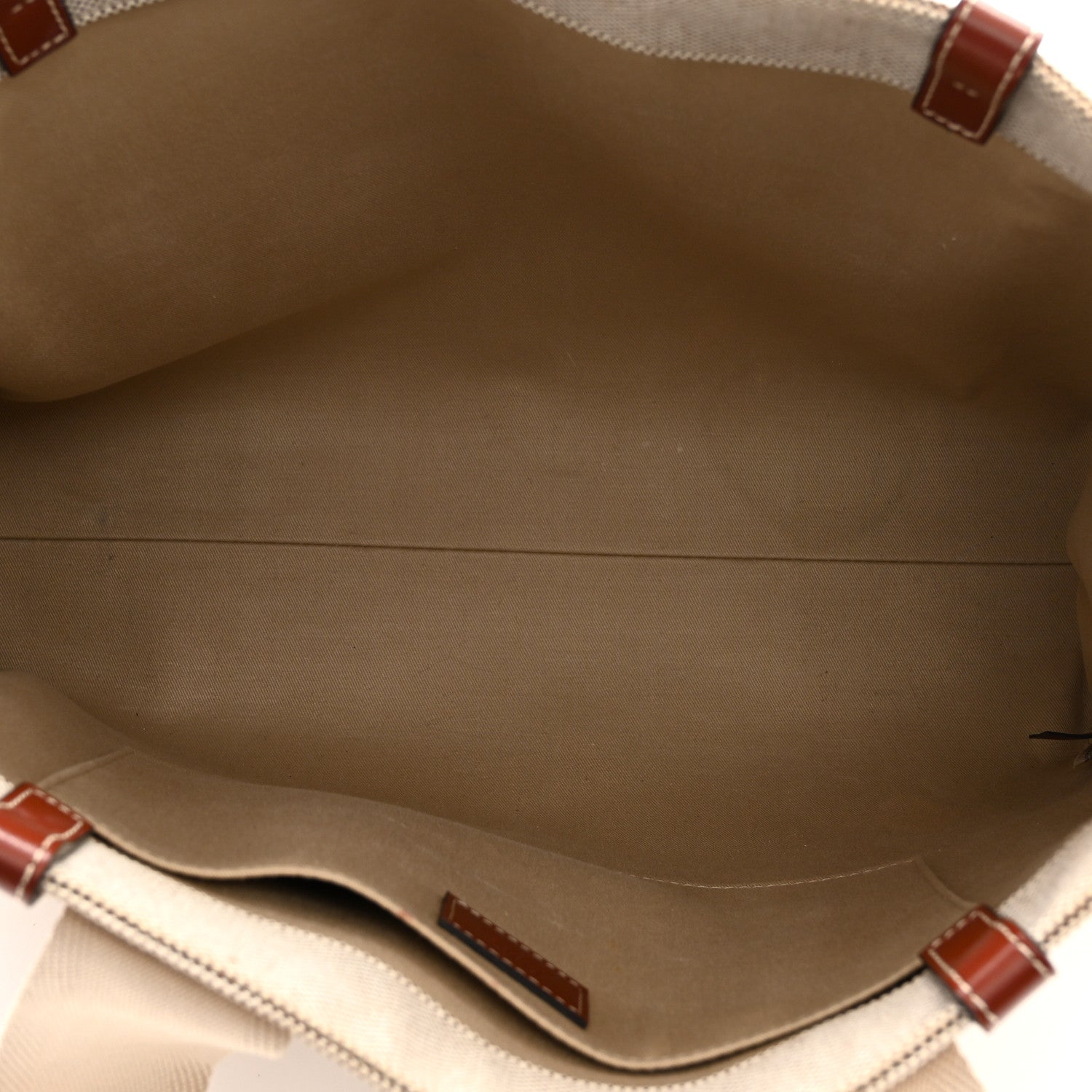 Chloe Cotton Calfskin Large Woody Ribbon Tote White Brown 5 of 10