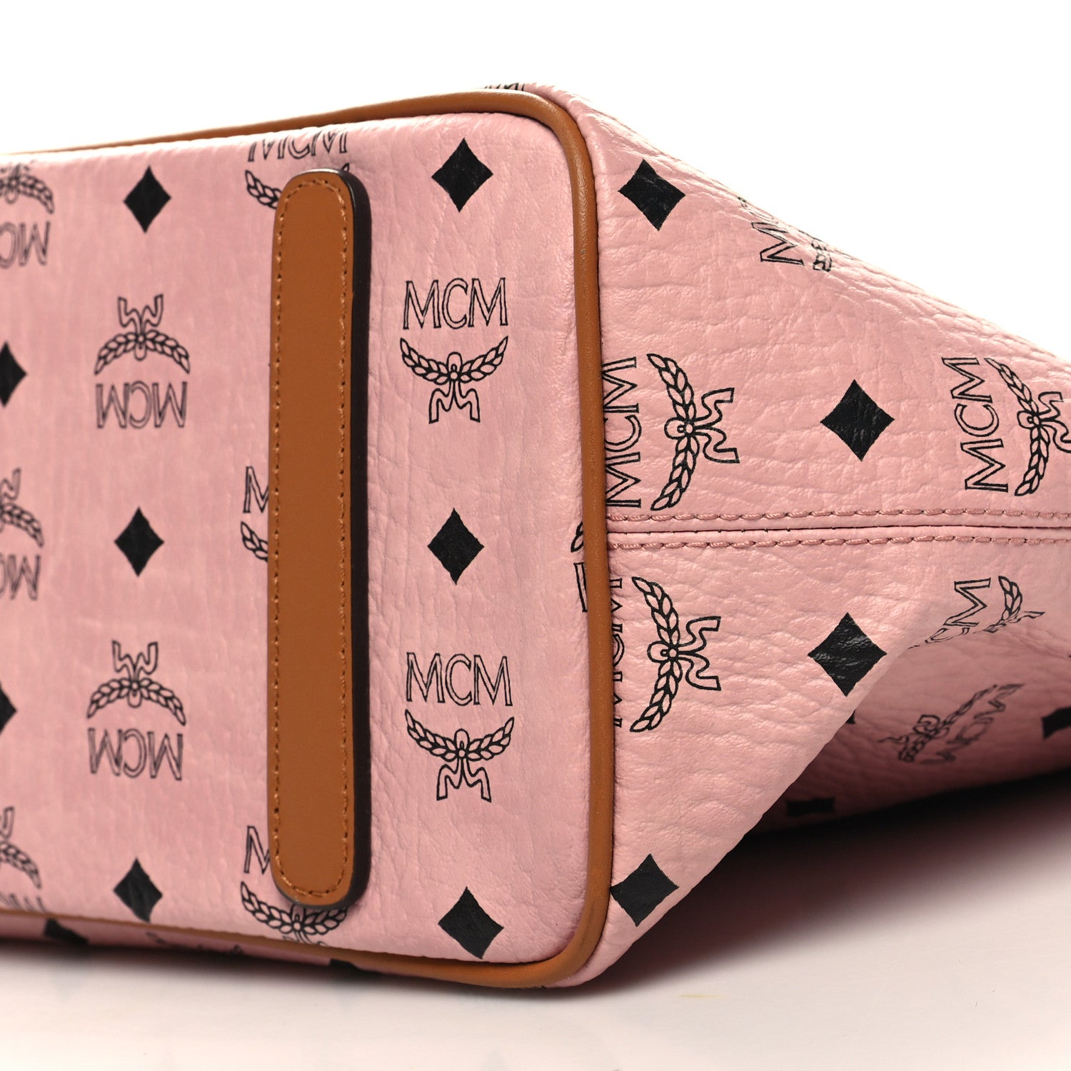 MCM Visetos Medium Anya Zip Top Shopper Tote Soft Pink 10 of 10