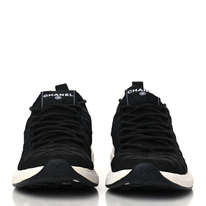 Chanel Fabric Logo Sneakers 38.5 Black 2 of 7