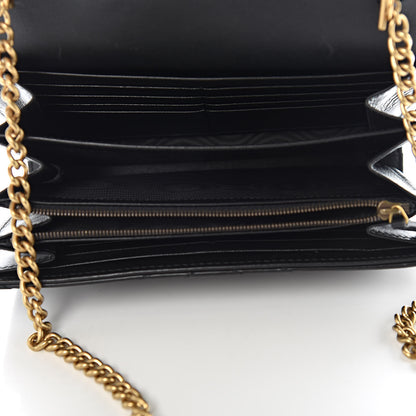 Gucci Calfskin Matelasse GG Marmont Chain Wallet Black 5 of 11