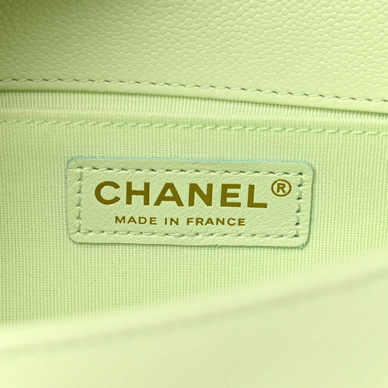 Chanel Caviar Chevron Quilted Medium Boy Flap Light Green 6 of 13
