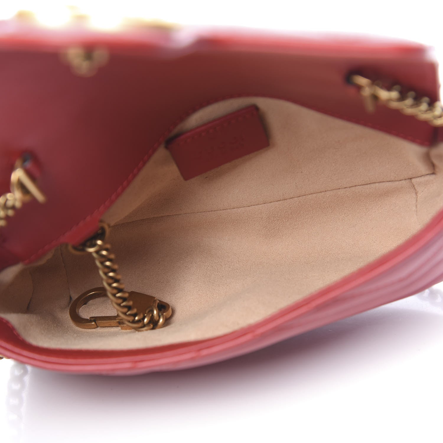 Gucci Calfskin Matelasse Super Mini GG Marmont Shoulder Bag Hibiscus Red 5 of 11