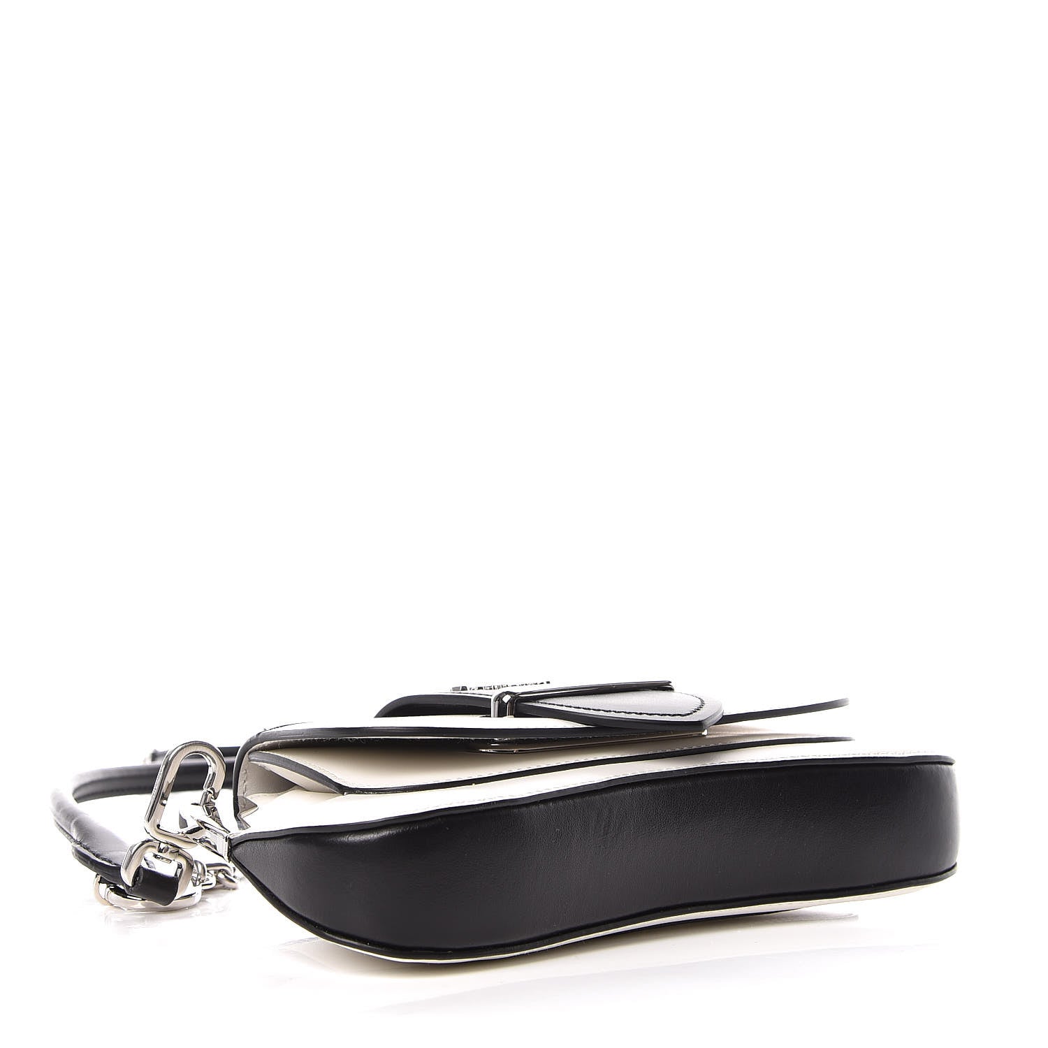 Prada City Calfskin Sidonie Shoulder Bag White Black 4 of 8