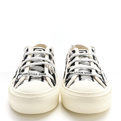 Christian Dior Canvas Macro Houndstooth Embroidered Womens Walk'N'Dior Low Top Sneakers 37.5 White Black 2 of 9
