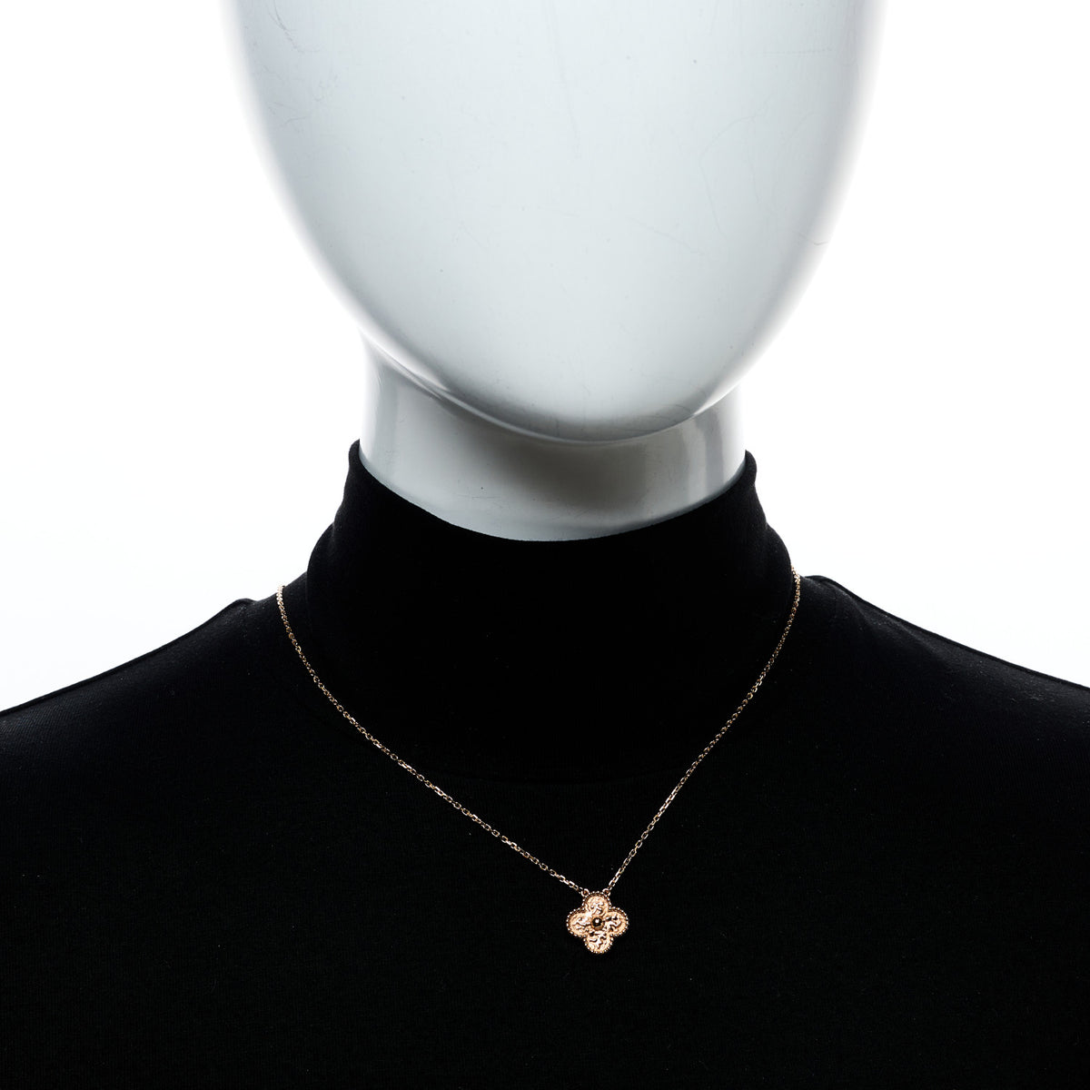 18K Rose Gold Vintage Alhambra Pendant Necklace