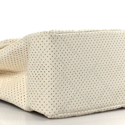 Chanel Lambskin Perforated Jumbo Single Flap White 8 of 9