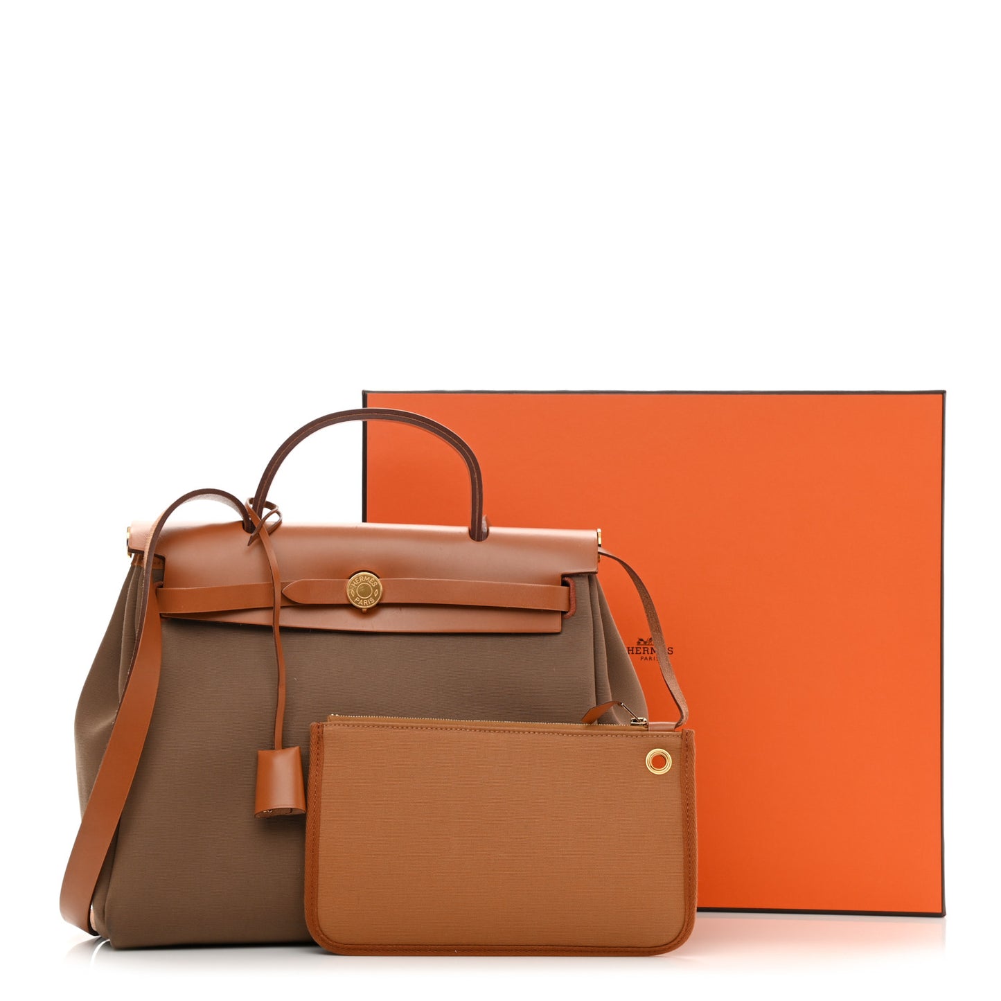 Vache Hunter Toile Herbag Zip 31 PM Etoupe Dune Fauve