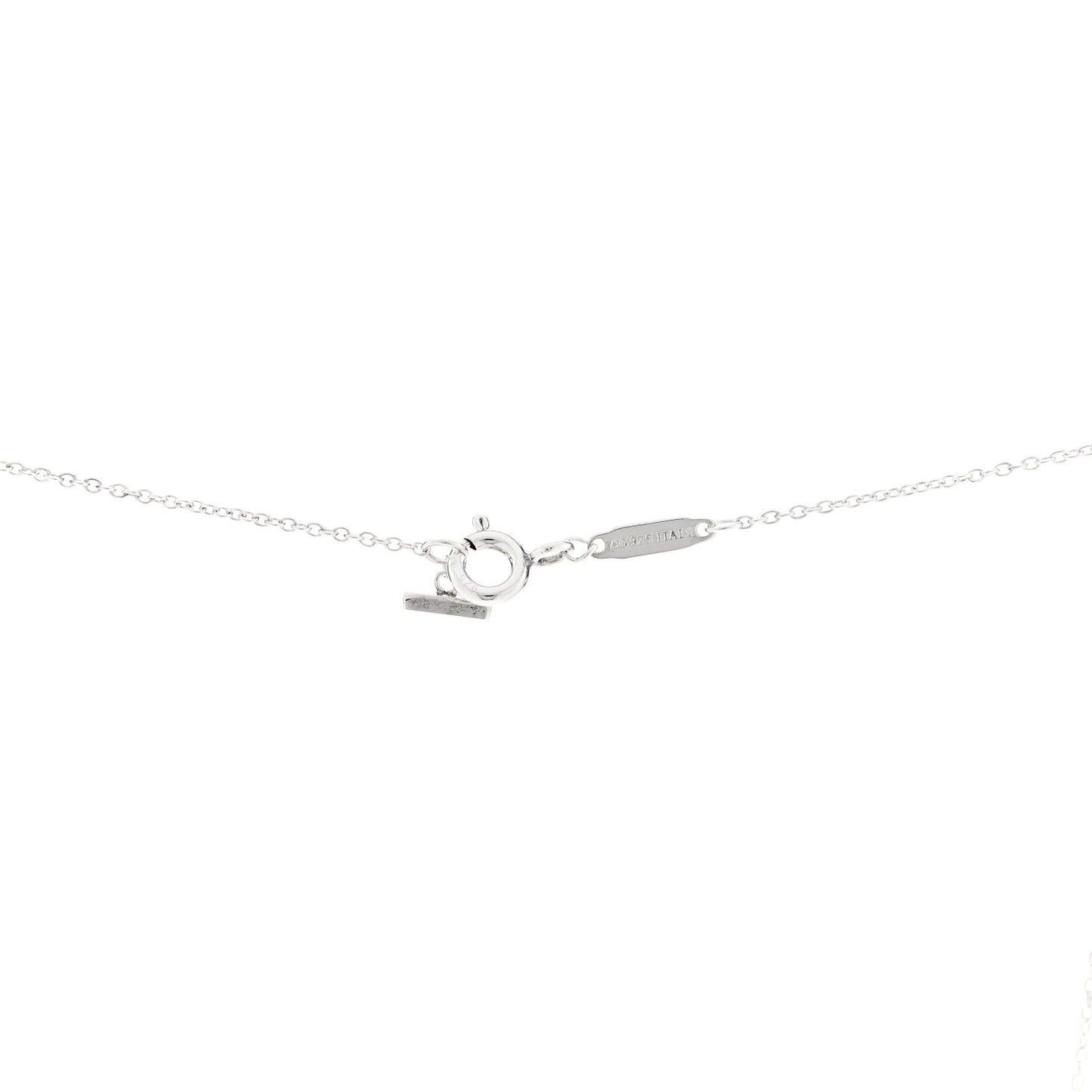 Sterling Silver Large T Smile Pendant Necklace
