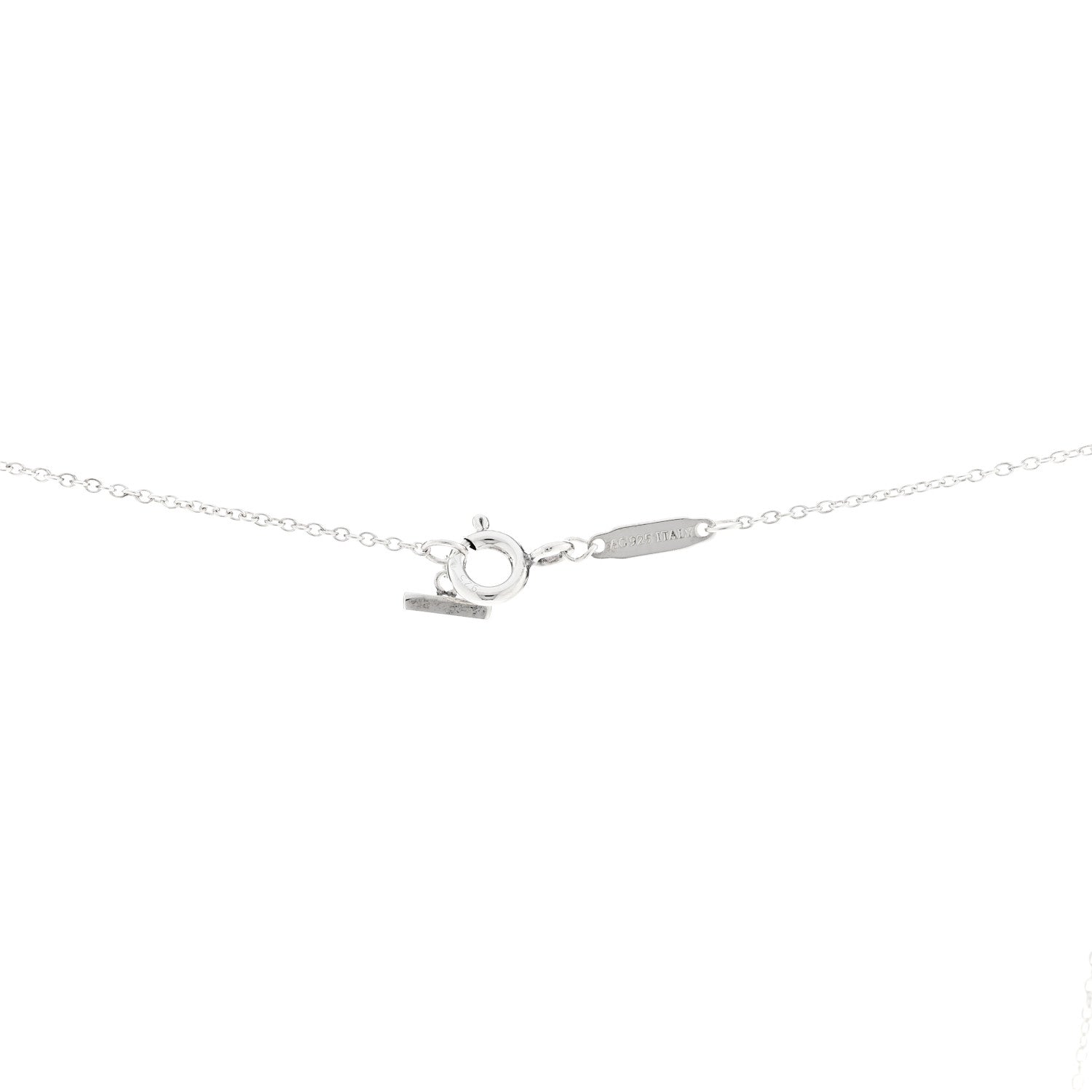 Tiffany Sterling Silver Large T Smile Pendant Necklace 4 of 6