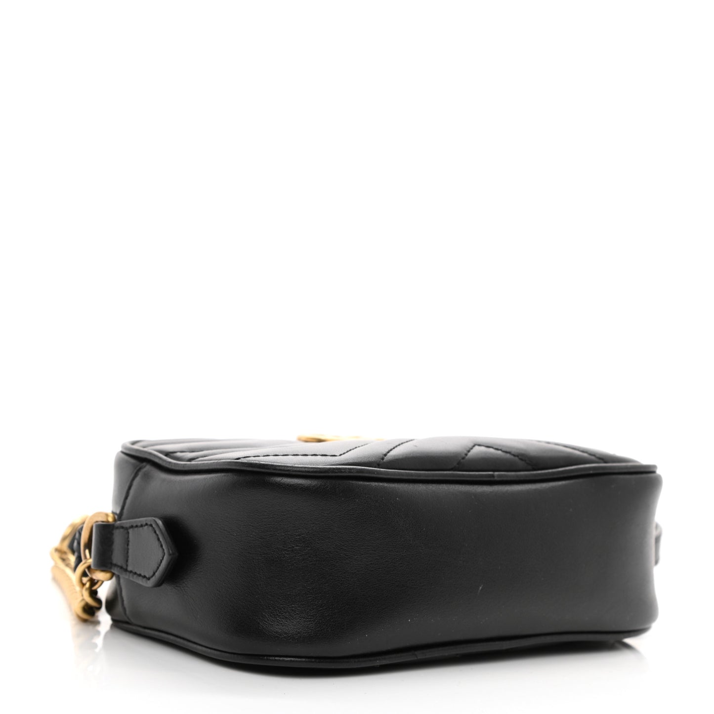 Calfskin Matelasse Mini GG Marmont Chain Shoulder Bag Black