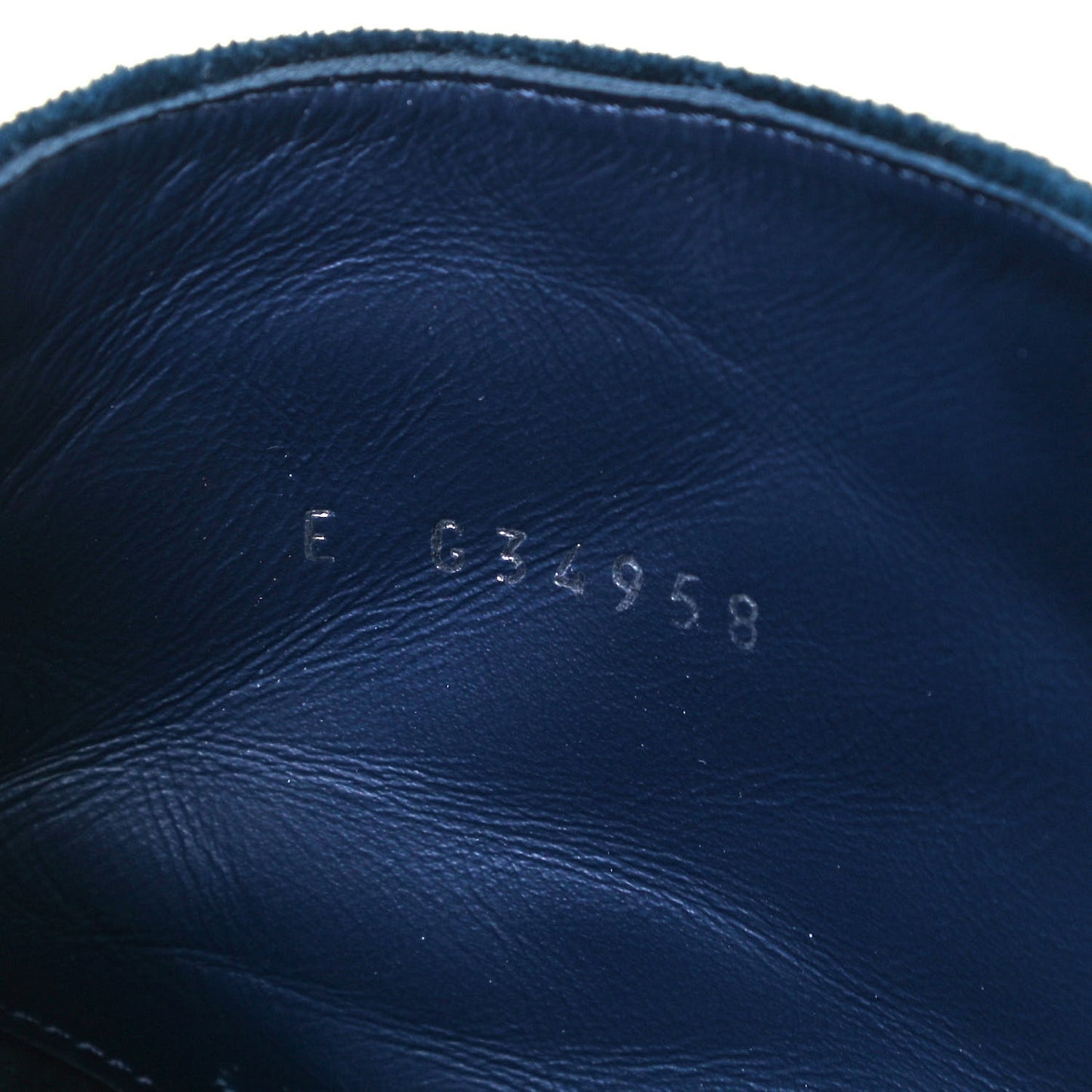 Velvet Patent Cap Toe CC Lace Up Combat Boots 39 Blue Black