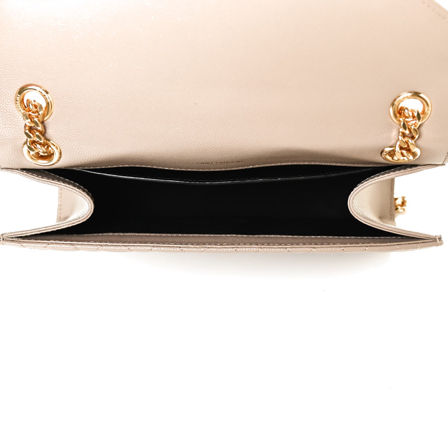 Saint Laurent Grain De Poudre Textured Mixed Matelasse Medium Triquilt Monogram Satchel Dark Beige 5 of 11