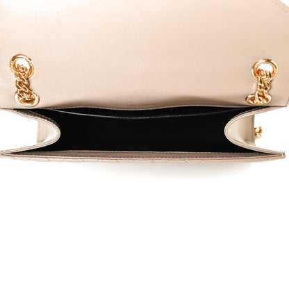 Saint Laurent Grain De Poudre Textured Mixed Matelasse Medium Triquilt Monogram Satchel Dark Beige 5 of 11