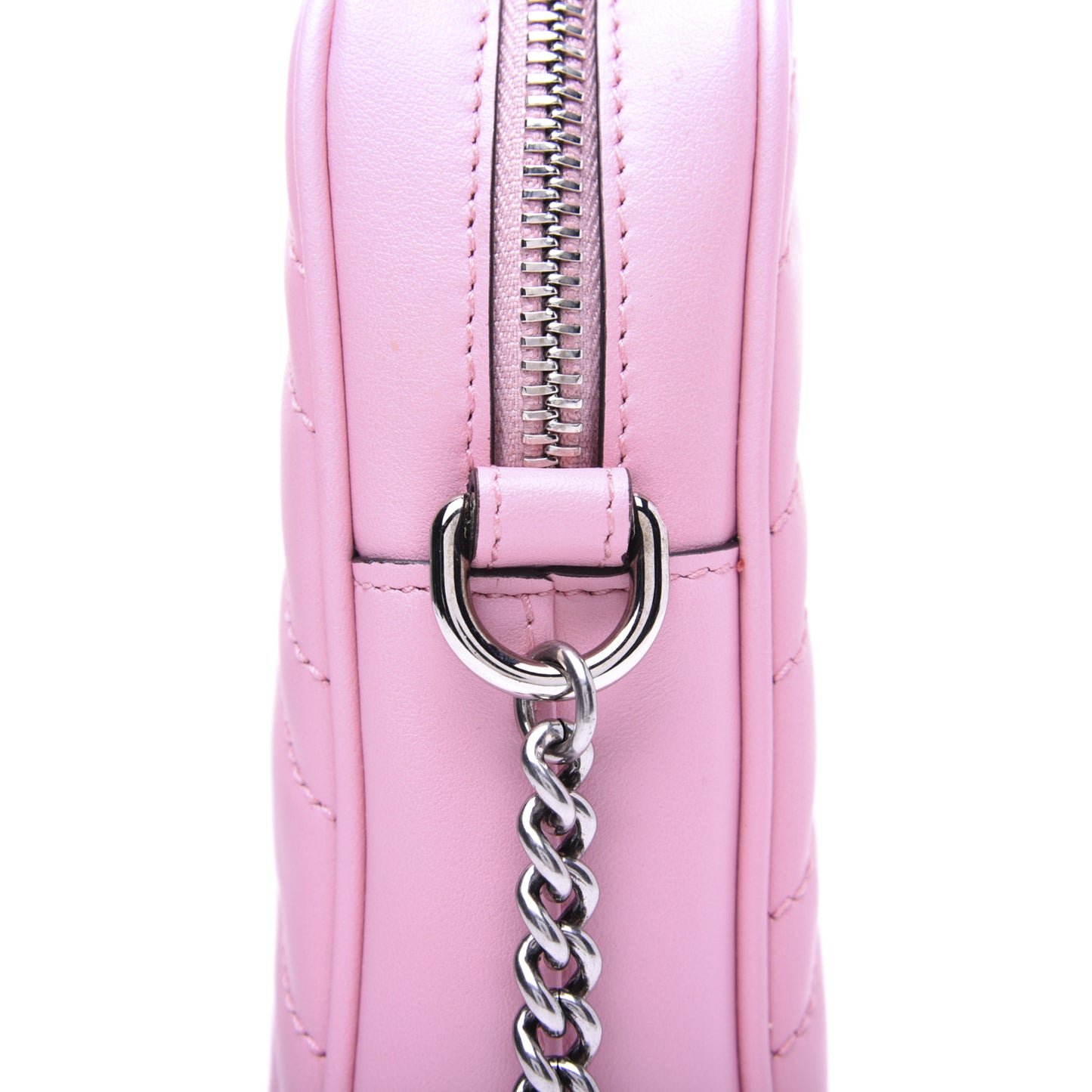 Calfskin Matelasse Mini GG Marmont Crossbody Bag Wild Rose