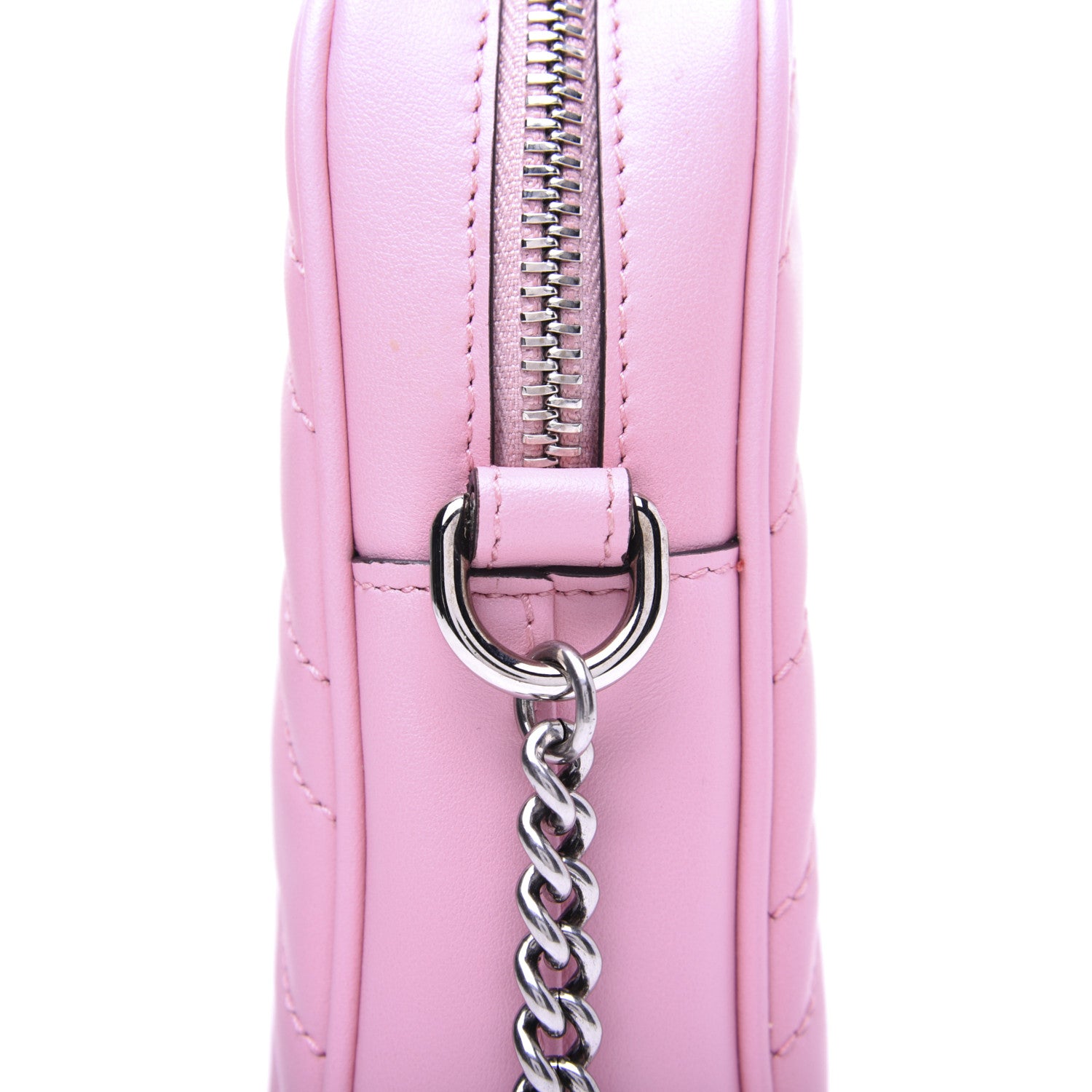 Gucci Calfskin Matelasse Mini GG Marmont Crossbody Bag Wild Rose 12 of 13