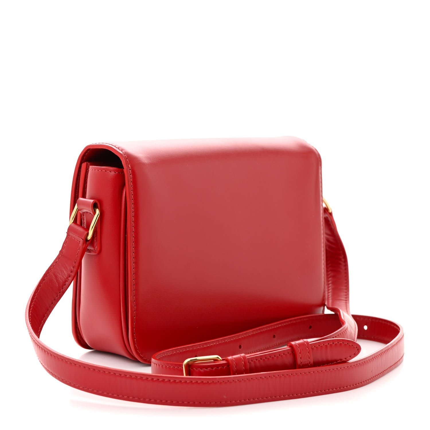 Celine Shiny Calfskin Medium Triomphe Red 3 of 10