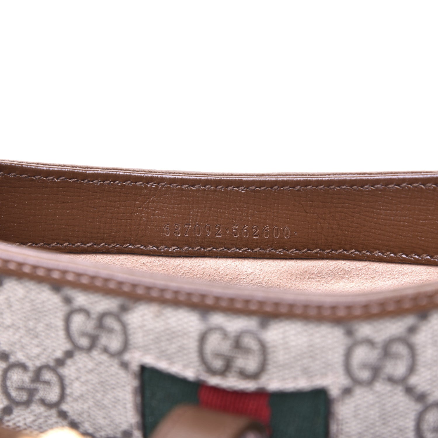 Gucci GG Supreme Monogram Azalea Calfskin Web Mini Jackie 1961 Hobo Beige Ebony Brown Sugar 9 of 15