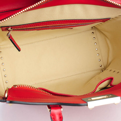 Valentino Garavani Vitello Rockstud Double Handle Tote Rosso Valentino 5 of 9