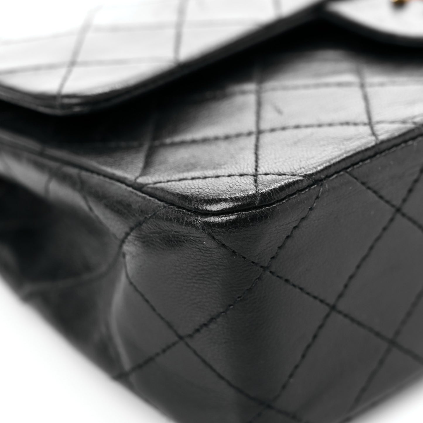 Lambskin Quilted Small Double Flap Black