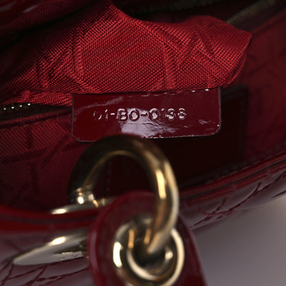 Christian Dior Patent Cannage Mini Lady Dior Red 7 of 13