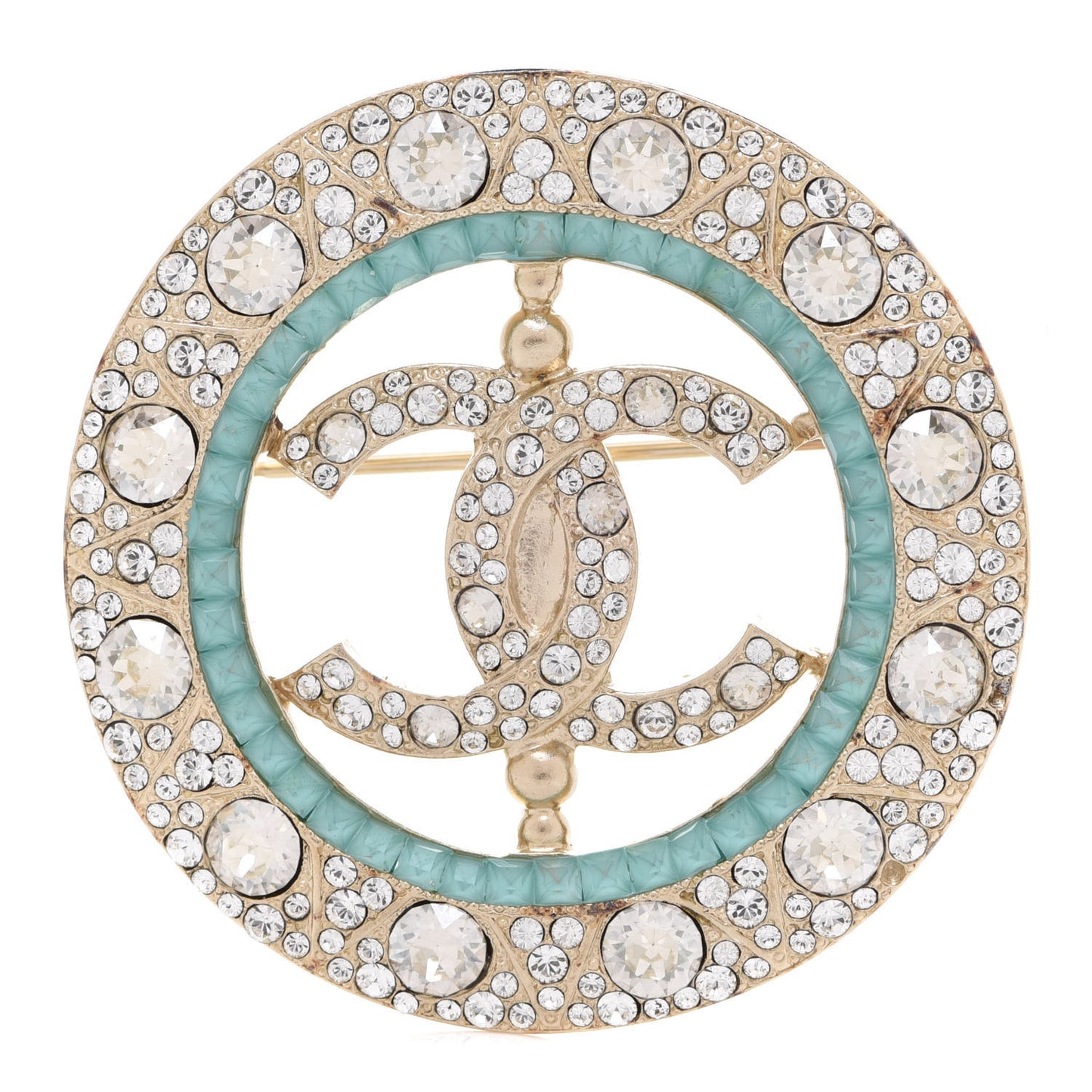 Crystal CC Brooch Silver