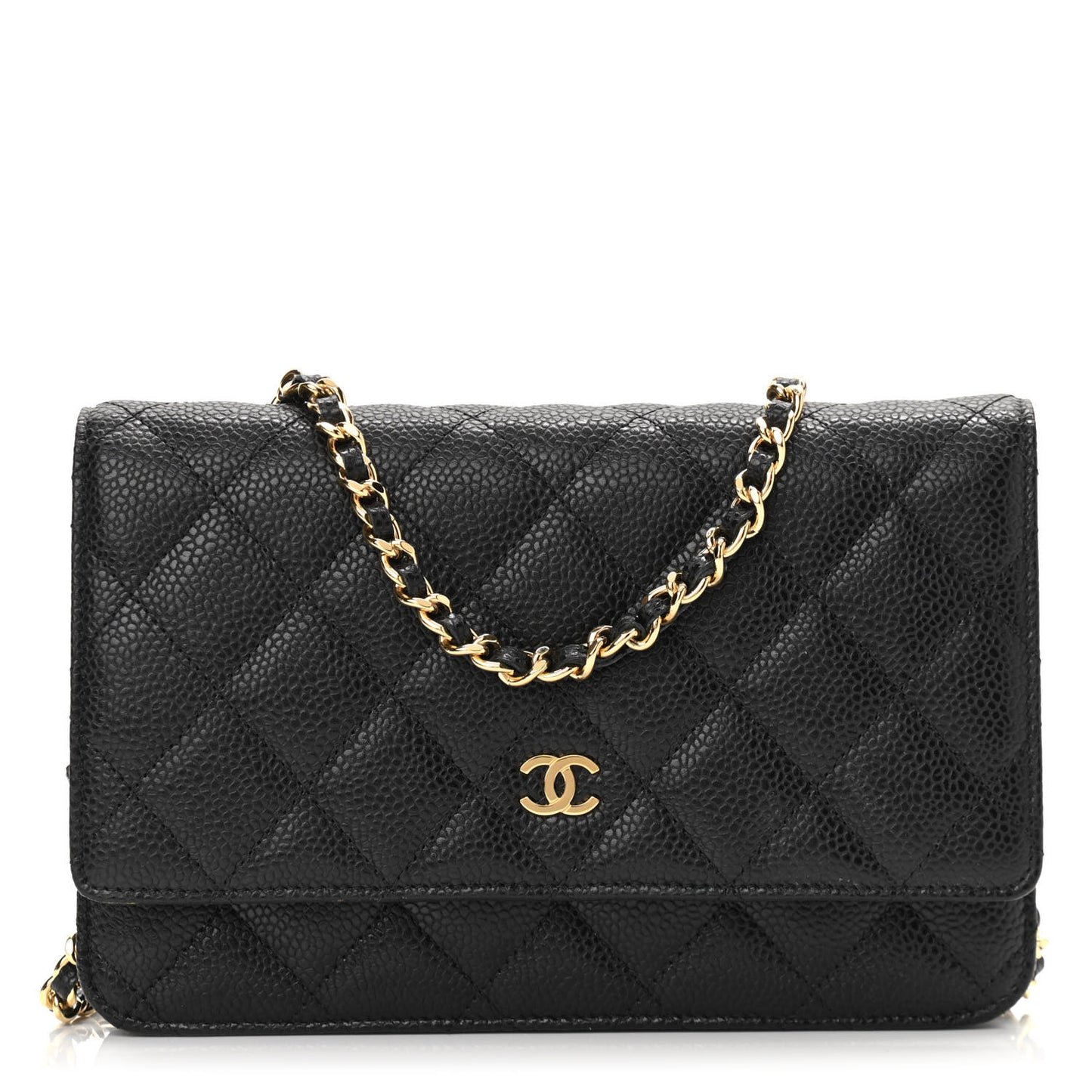 Caviar Quilted Wallet On Chain WOC Black