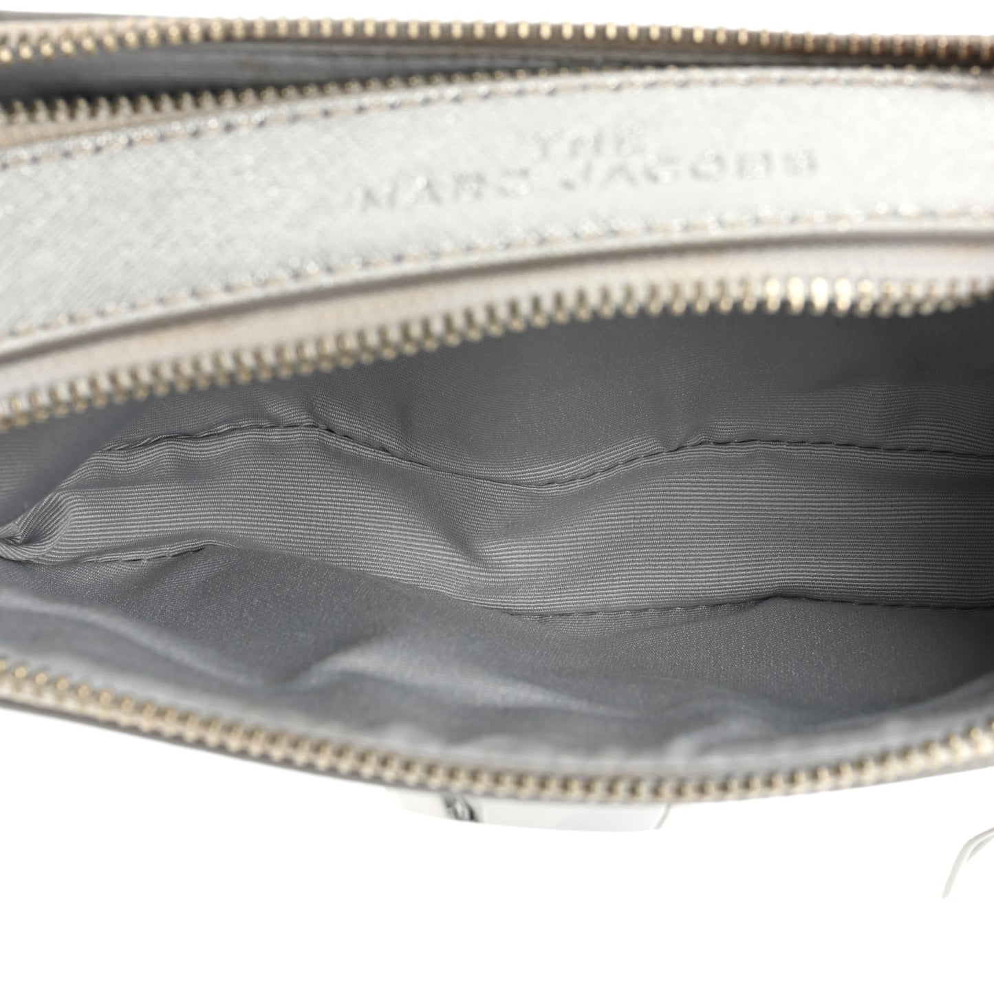 Saffiano Small Snapshot Camera Bag Silver