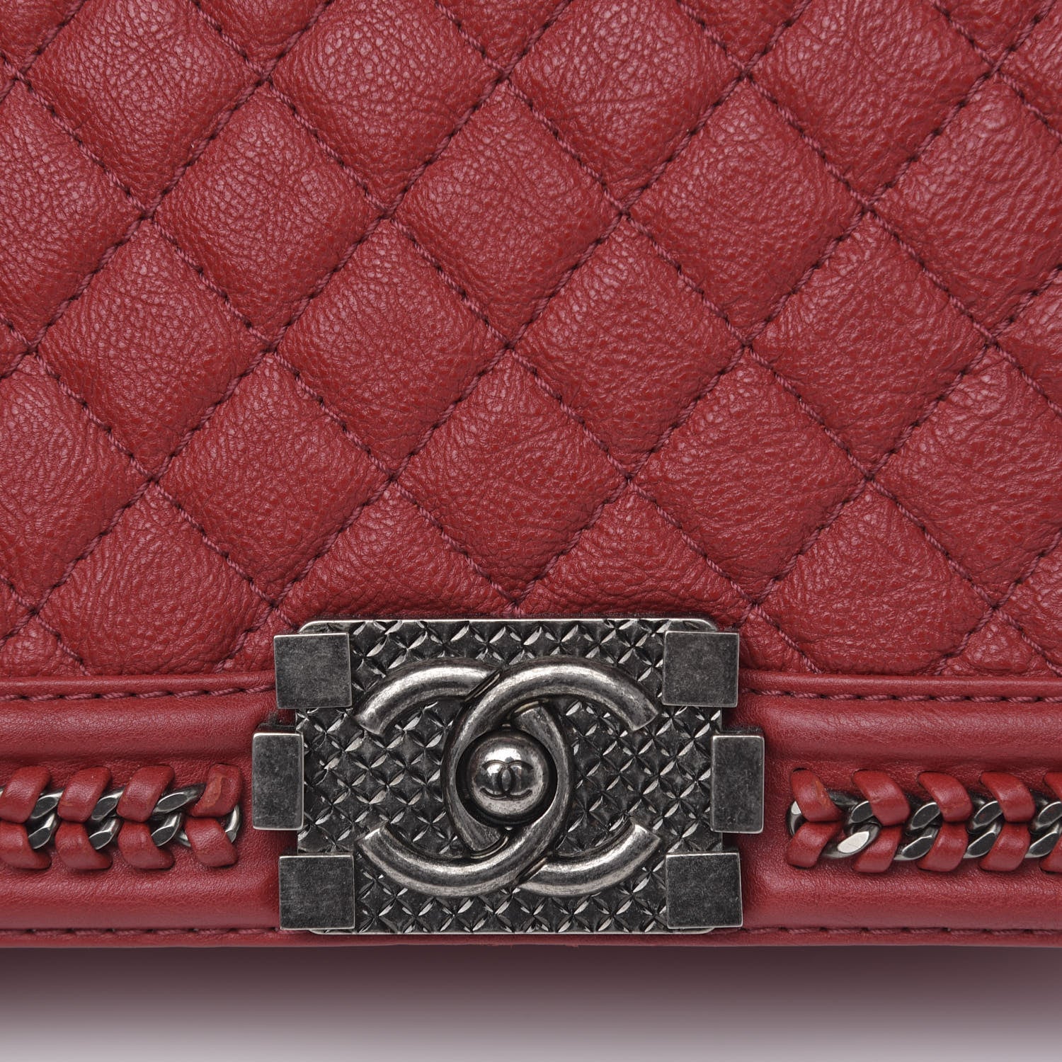 Chanel Calfskin Quilted Medium Top Handle Boy Flap Red 11 of 12