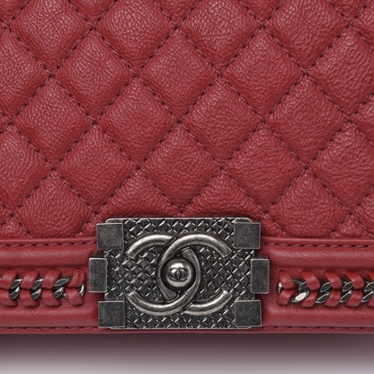 Chanel Calfskin Quilted Medium Top Handle Boy Flap Red 11 of 12