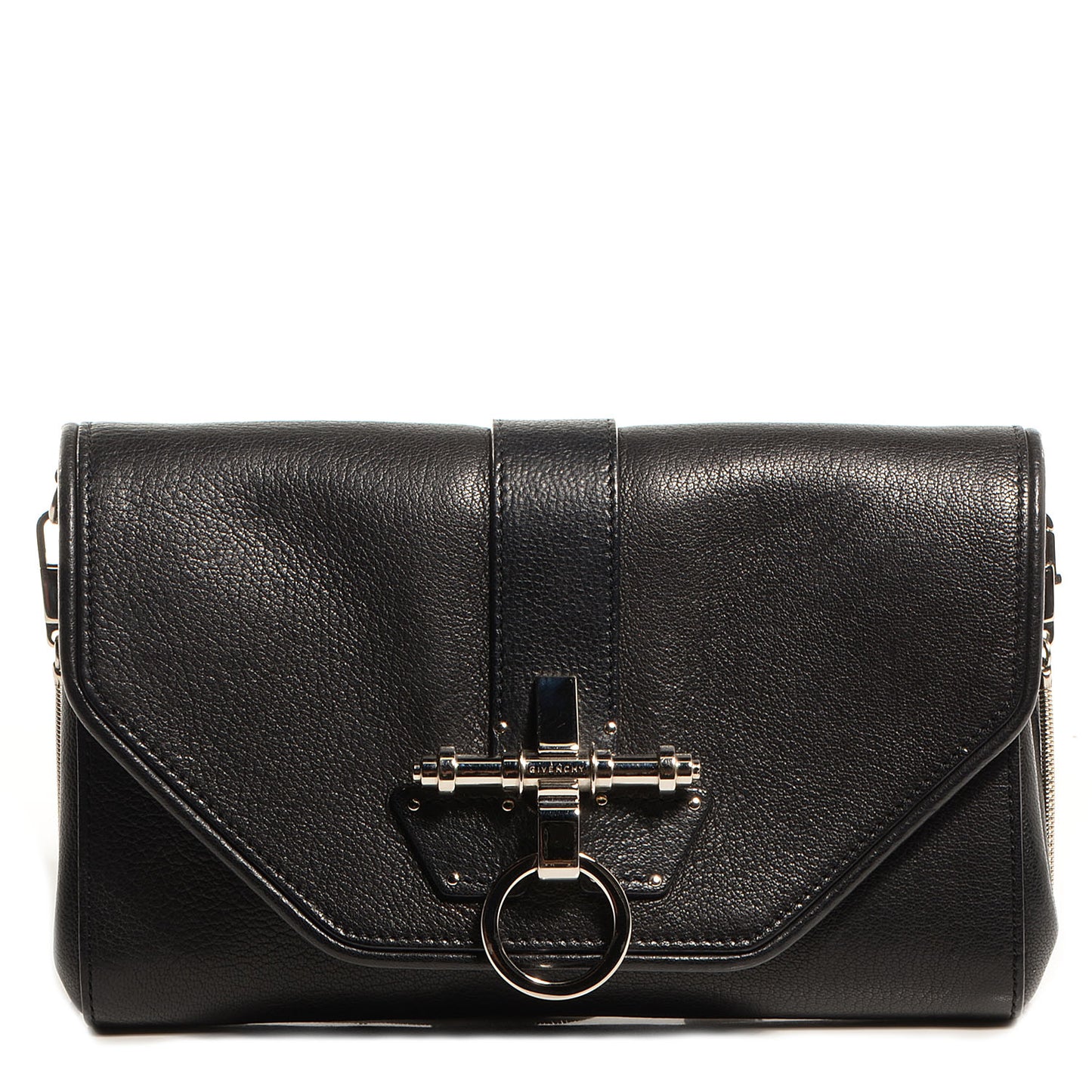 Grained Calfskin Obsedia Clutch Black