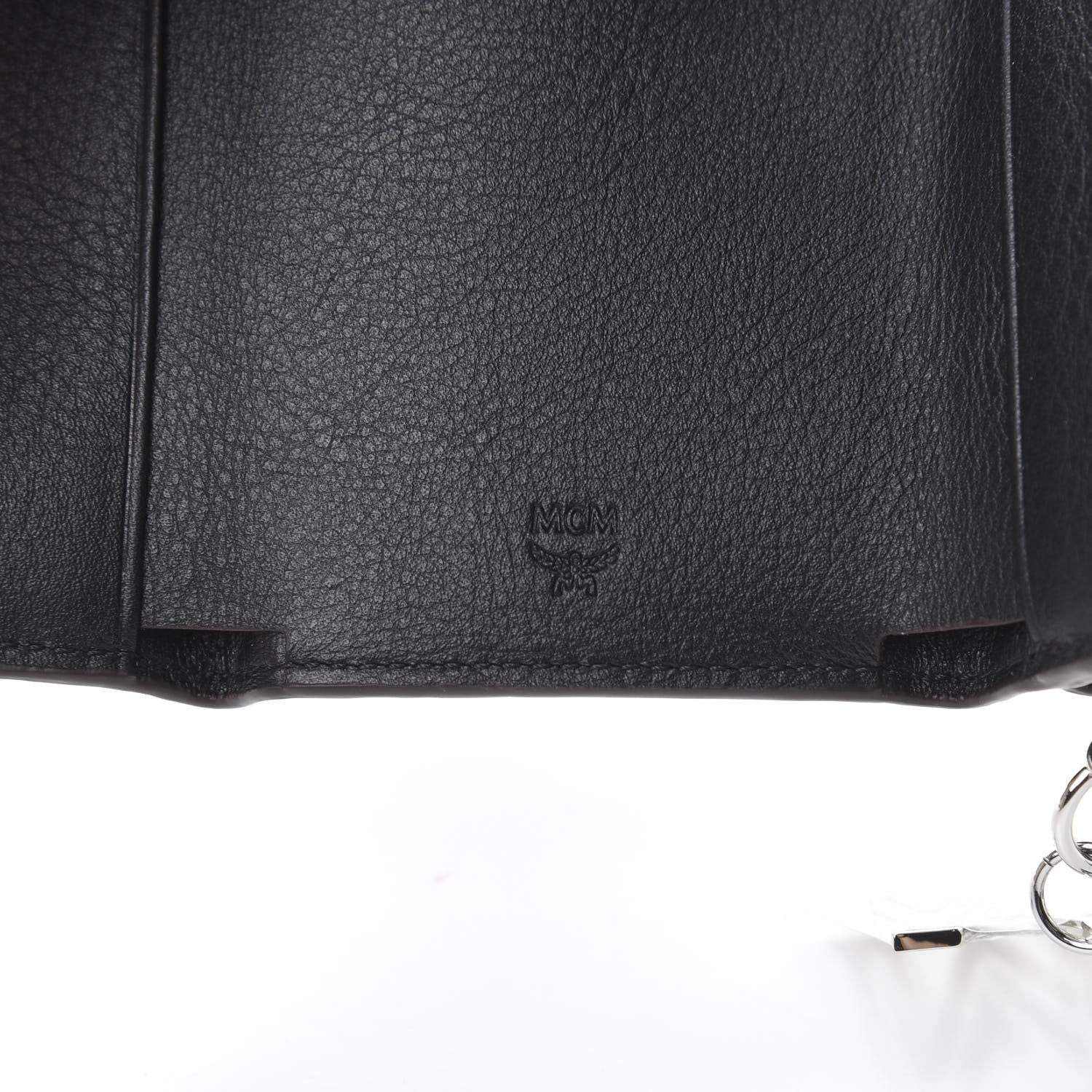 MCM Calfskin Ottomar Monogram Tri-Fold Wallet Black 6 of 8