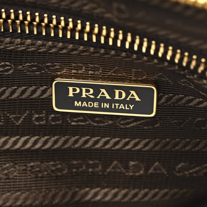 Prada Glossy Calfskin Triangle Medium Bonnie Shoulder Bag Palisander 6 of 9