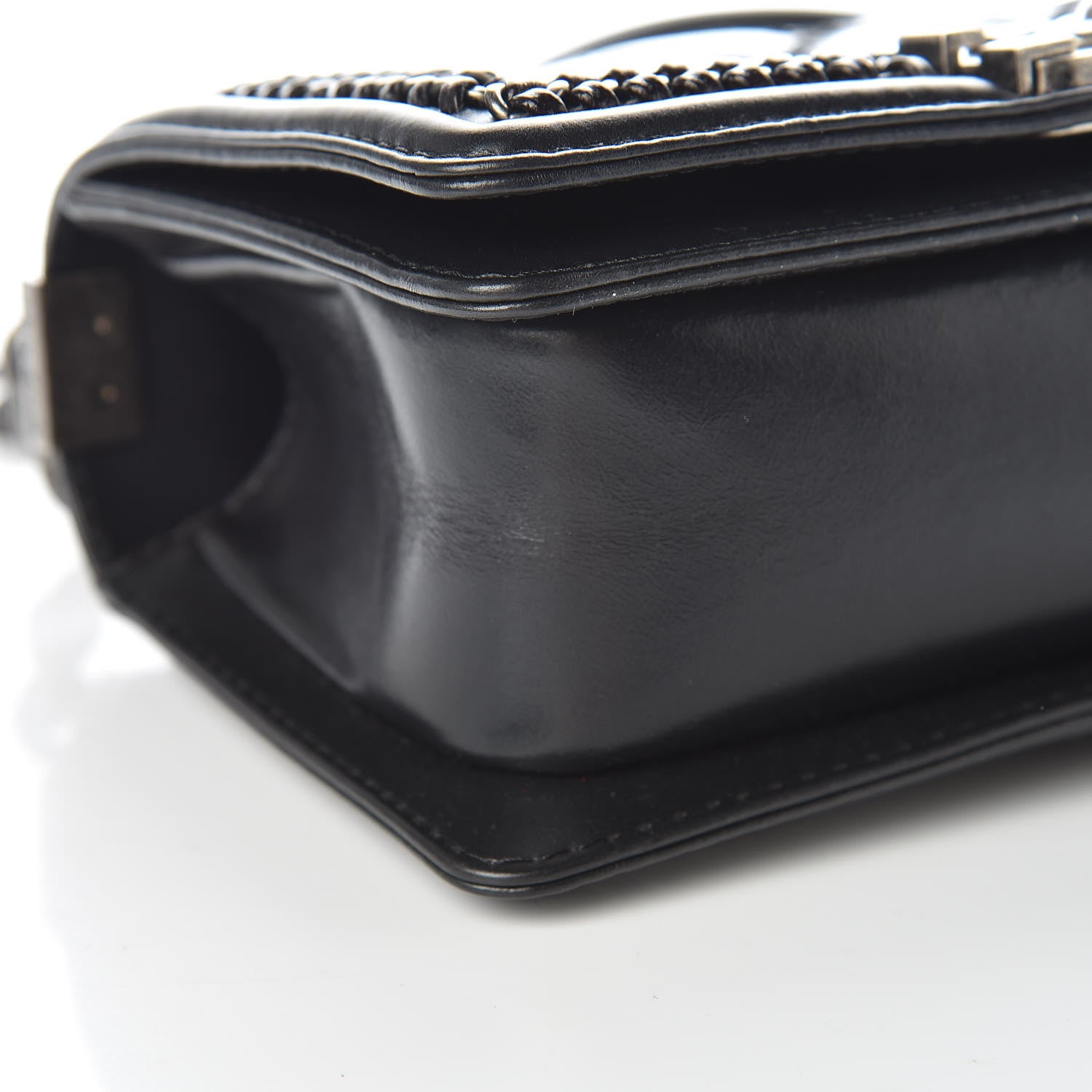 Chanel Shiny Goatskin Quilted Small Boy Top Handle Flap Charcoal 8 of 10
