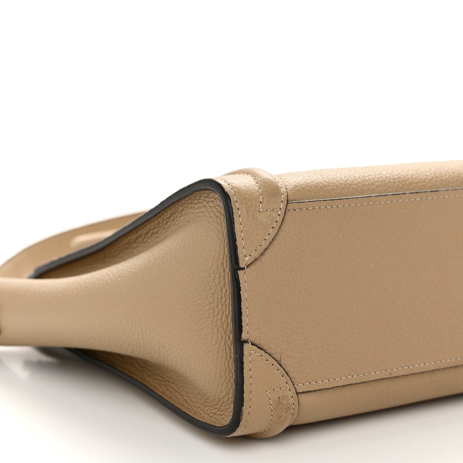 Celine Drummed Calfskin Nano Luggage Dune 10 of 11