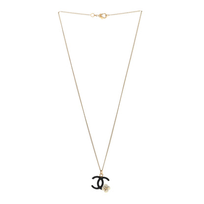 Chanel Enamel CC Camellia Necklace Gold 3 of 6