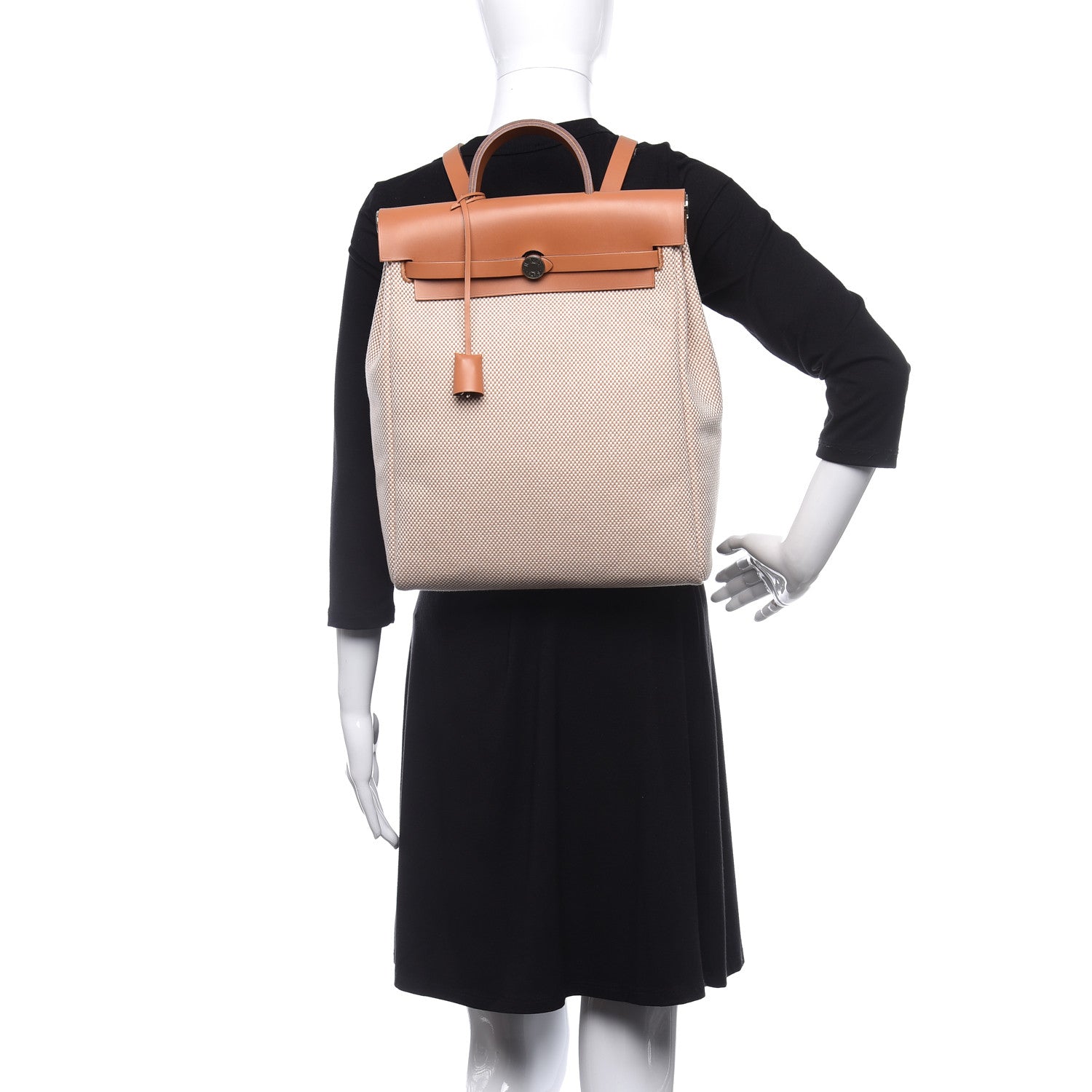 Hermes Vache Hunter Criss Viking Herbag a Dos Retourne Backpack Ecru Beige Naturel 2 of 16